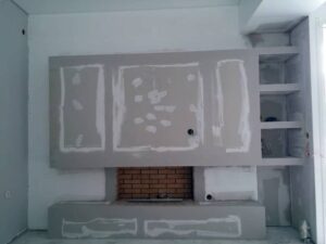 Επένδυση τζακιού με γυψοσανίδα